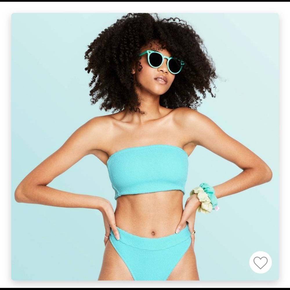 Rare Stoney Clover Lane x Target Puckered Bandeau Bikini Top LARGE